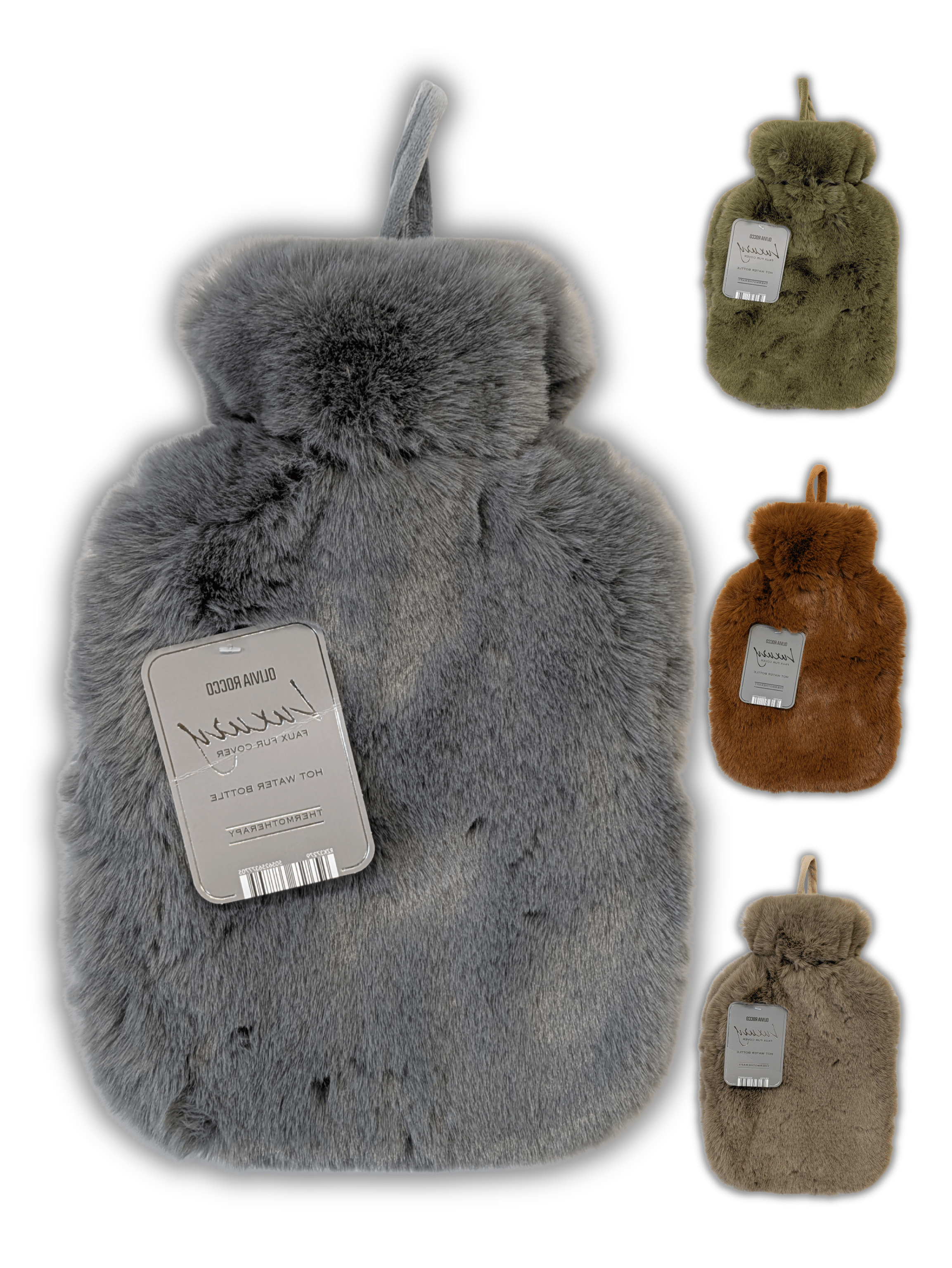 Faux Fur Super Soft Covered 2 Litre Luxury Hot Water Bottle for Thermotherapy Durable Natural Rubber UK Safe Tested for Winter Warmth Ideal Gift for Adults Kids