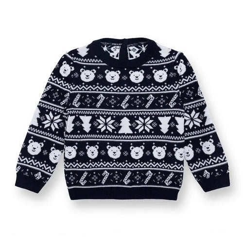 HelloBaby Christmas Baby Boy Snow Party Sweatshirt - Navy Blue - Bobobiy