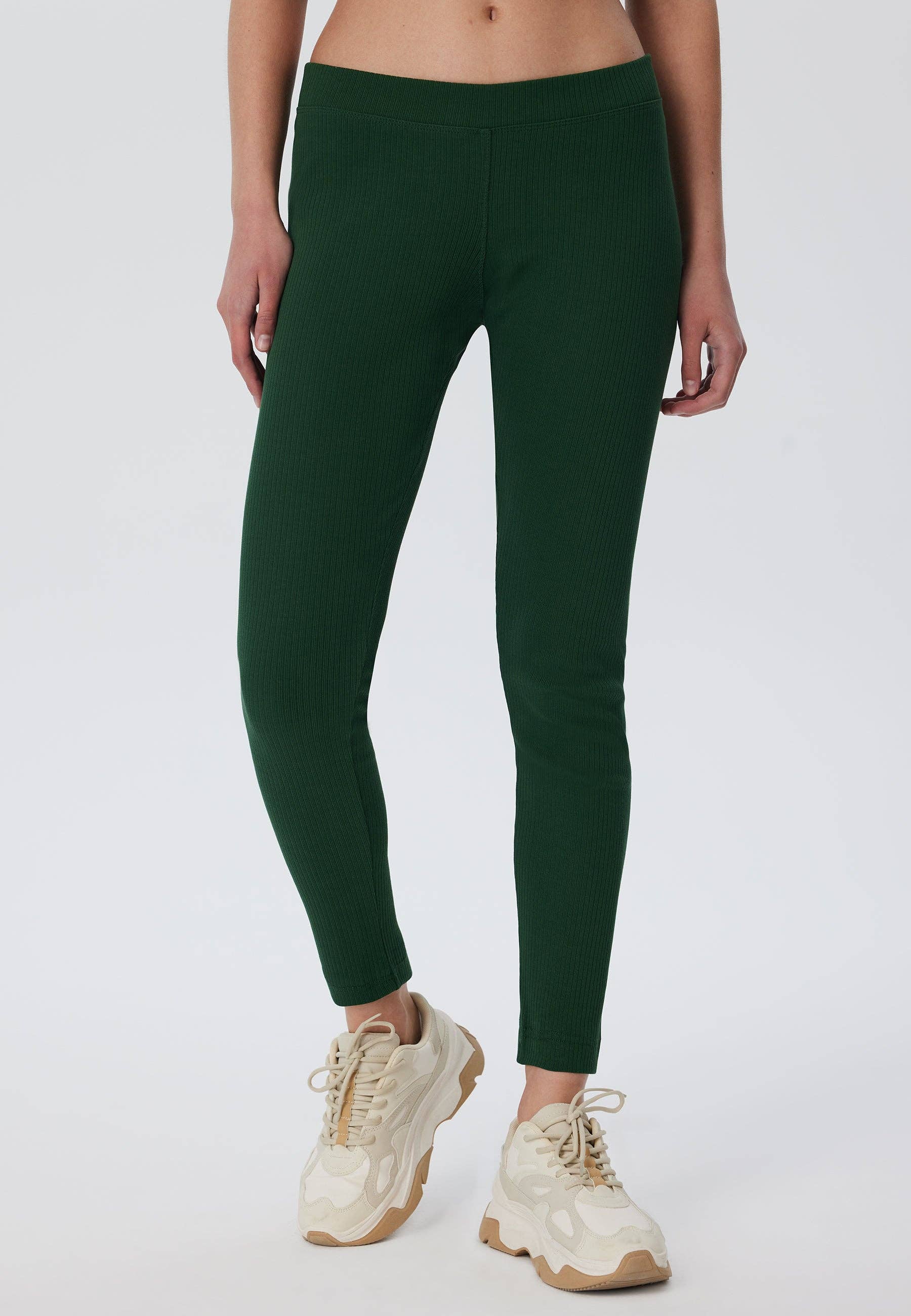 Organic Ribbed Leggings: Womens