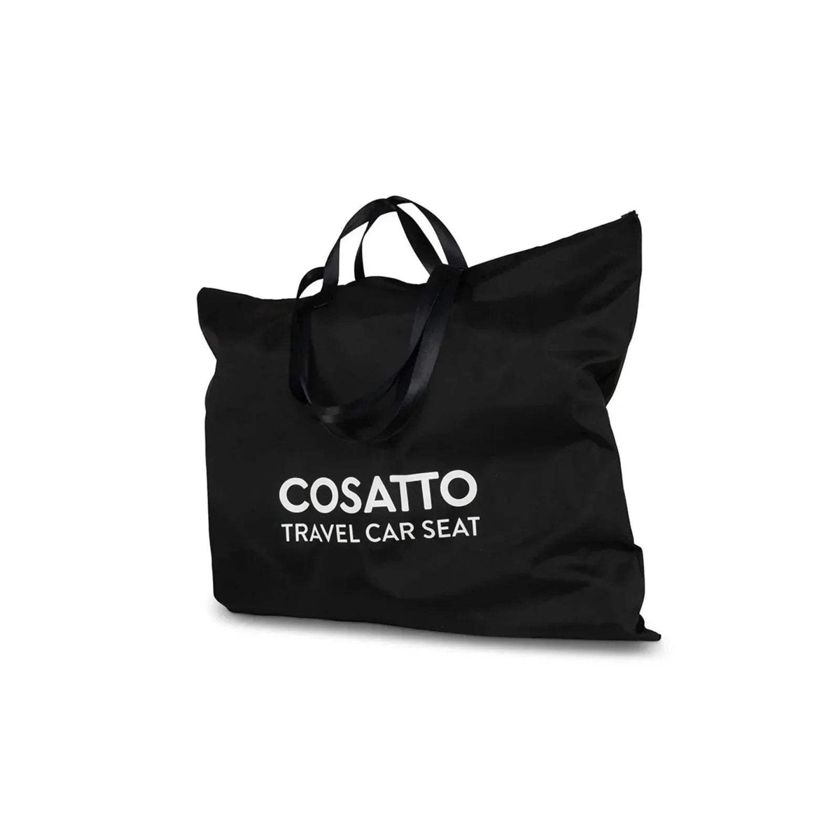 Black travel car seat carry bag with handle and COSATTO Travel Car Seat logo