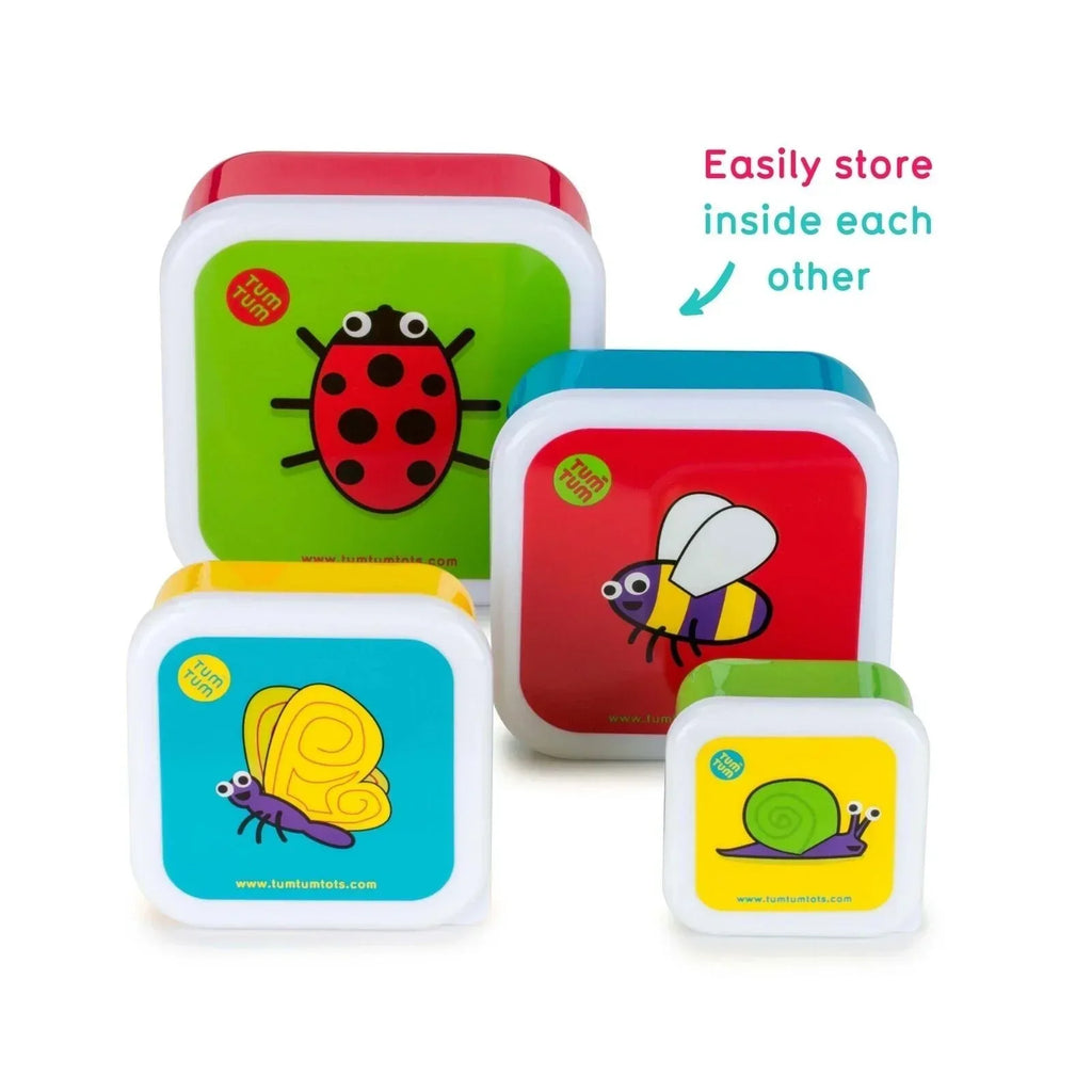 TUM TUM Nesting Snack Pots Pack of 4 - Bugs - Bobobiy