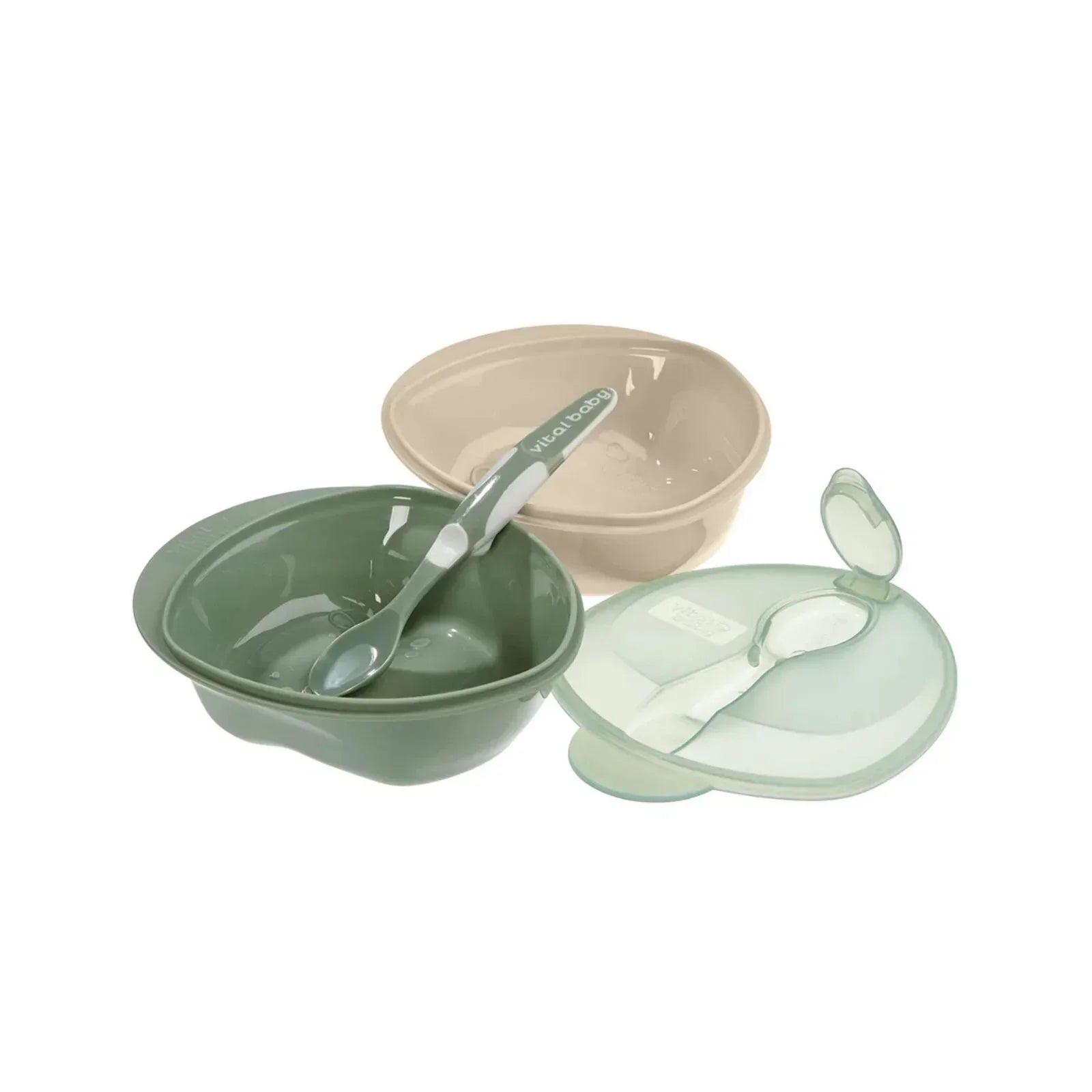 Vital Baby Nourish Scoop Feeding Set 2 pcs - Natural Moss - Bobobiy