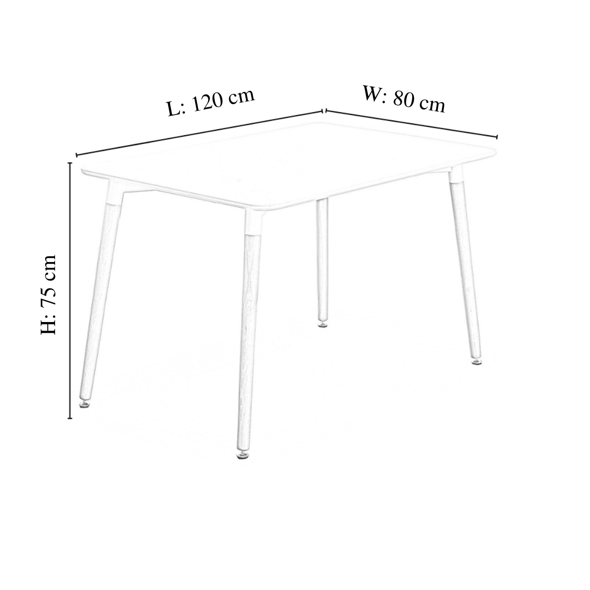5PCs Dining Set - a White Halo Dining Table & Set of 4 Lorenzo Tulip Dining Chairs with Padded Seat