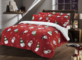 Festive Christmas Reversible Teddy Fleece Duvet Set with Faux Fur Warm Bedding in Single Double King Sizes