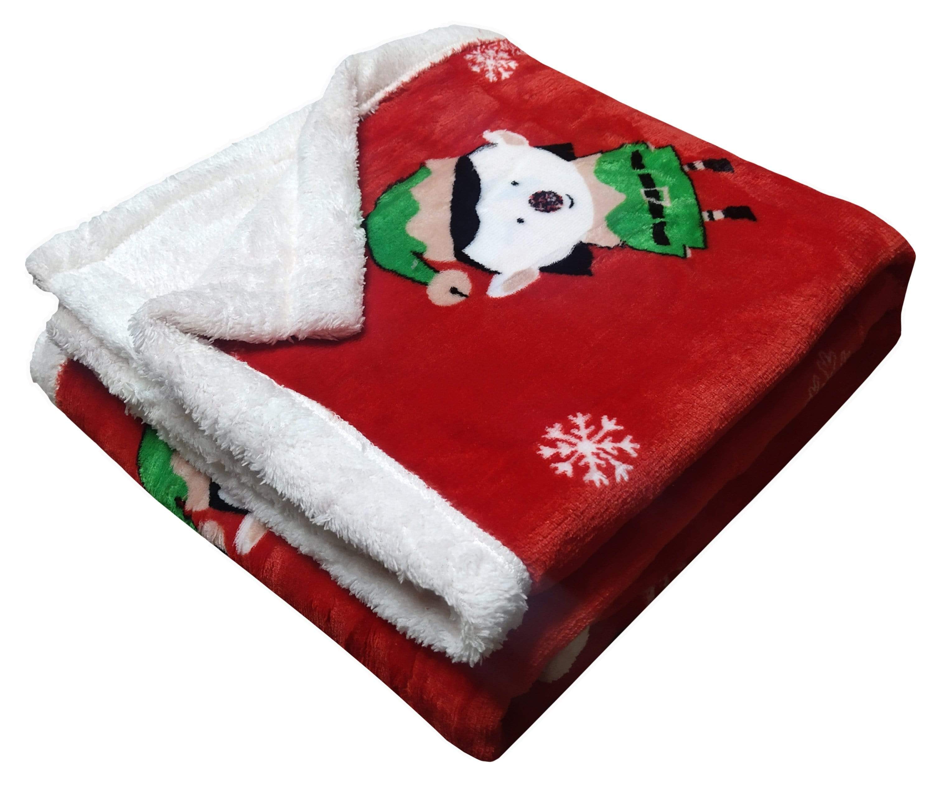 Festive Christmas Reversible Teddy Fleece Duvet Set with Faux Fur Warm Bedding in Single Double King Sizes