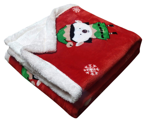 Festive Christmas Reversible Teddy Fleece Duvet Set with Faux Fur Warm Bedding in Single Double King Sizes