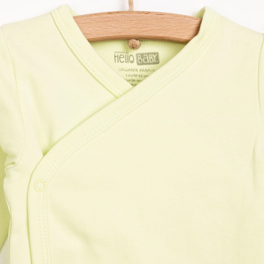 HelloBaby Newborn Organic Wrapover Top-Hat - Green