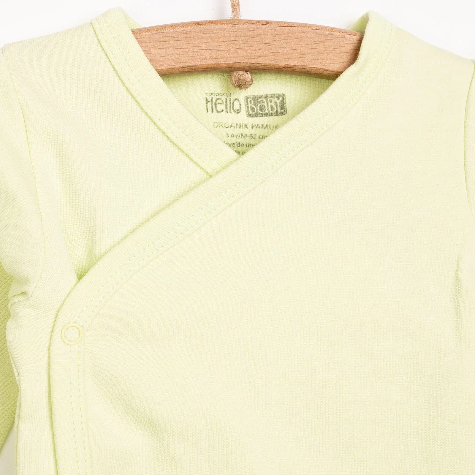 HelloBaby Newborn Organic Wrapover Top-Hat - Green