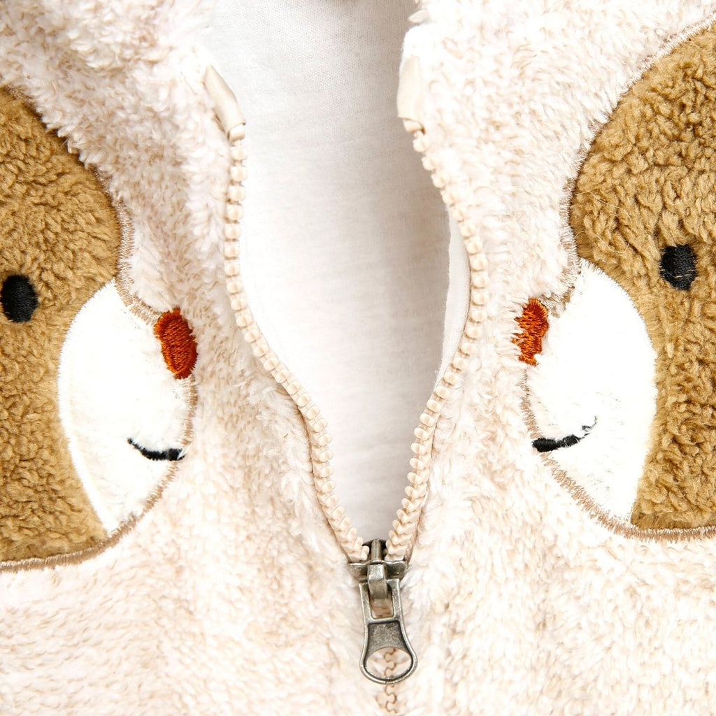 Midimod Newborn Cute Bears Welsoft Footed Jumpsuit - Beige