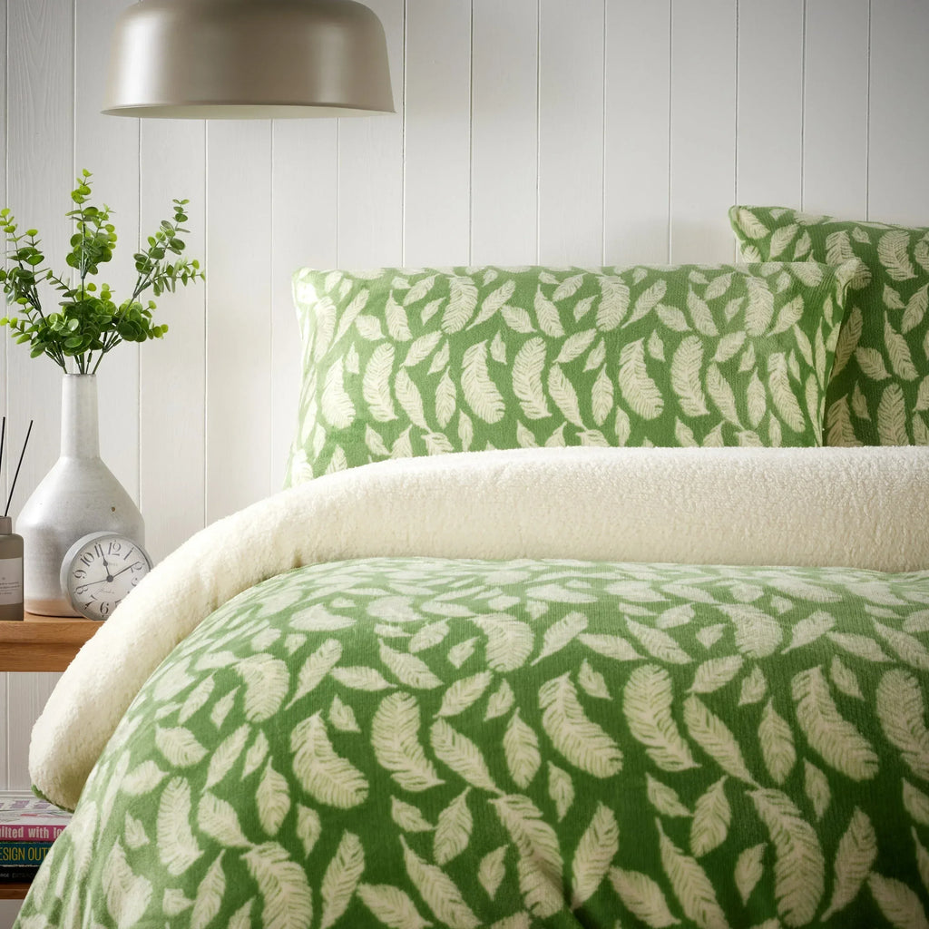 floral-leaves-teddy-duvet-set-reversible-sherpa-fleece-super-soft-winter-bedding-single-double-king-elegant-bedroom-decor-by-olivia-rocco-duvet-cover-943043935 - Bobobiy
