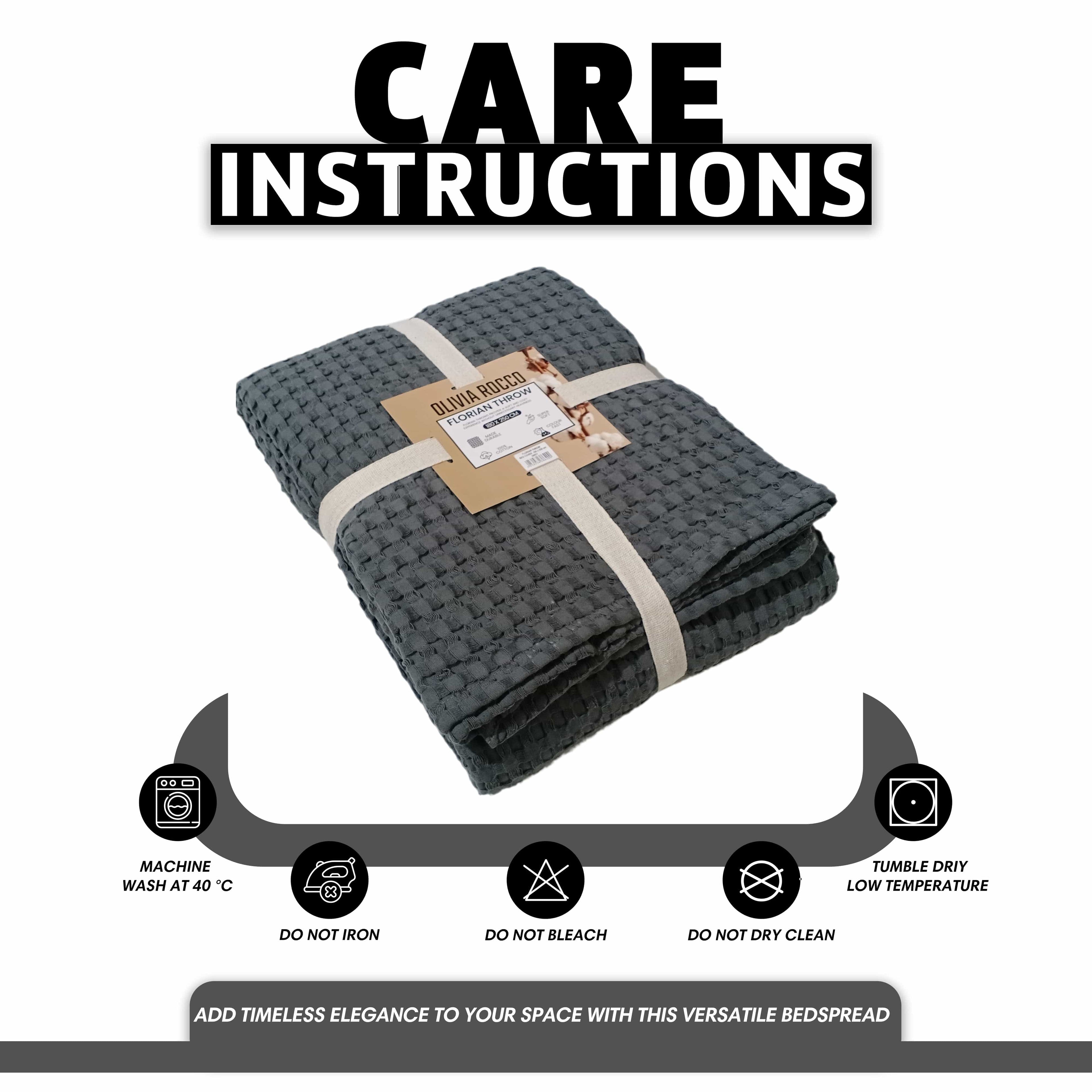 Florian Checked Throw Blanket Grey Bedspread for Sofas Armchairs Sofa Settee Couch Beds & Couches