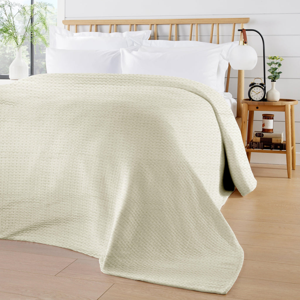 Florian Checked Throw Blanket Natural Bedspread for Sofas Armchairs Sofa Settee Couch Beds & Couches