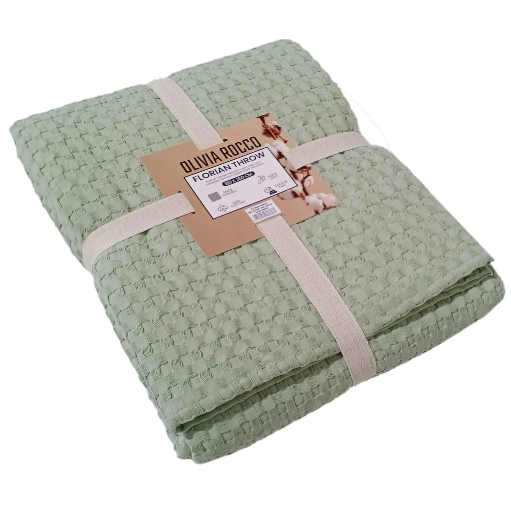florian-checked-throw-blanket-sage-green-bedspread-for-sofas-armchairs-sofa-settee-couch-beds-couches-by-olivia-rocco-180-x-250-cm-sage-green-throw-1141526203 - Bobobiy