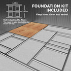 Grey metal shed foundation kit with base frame and included floor support panels