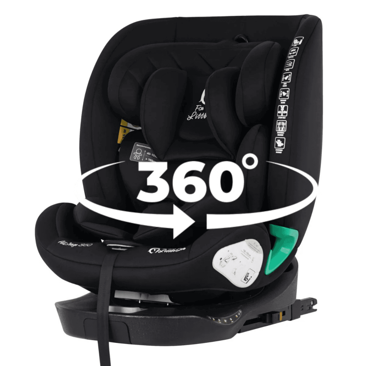 For Your Little One AllStage 360 0/1/2/3 ISOFIX I-Size Car Seat - Midnight Black (Birth-12 Years)