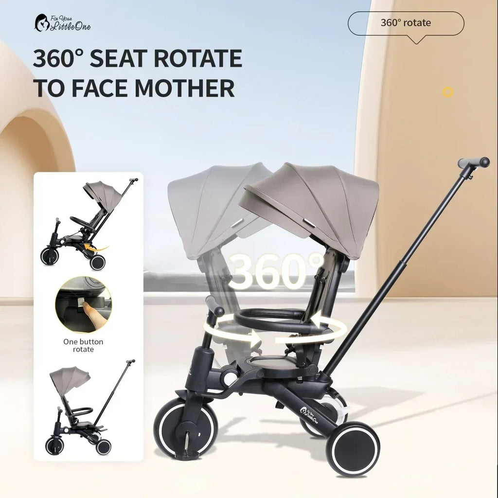 foryourlittleone-xplor-foldable-trike-jet-black-2025-169535 - Bobobiy