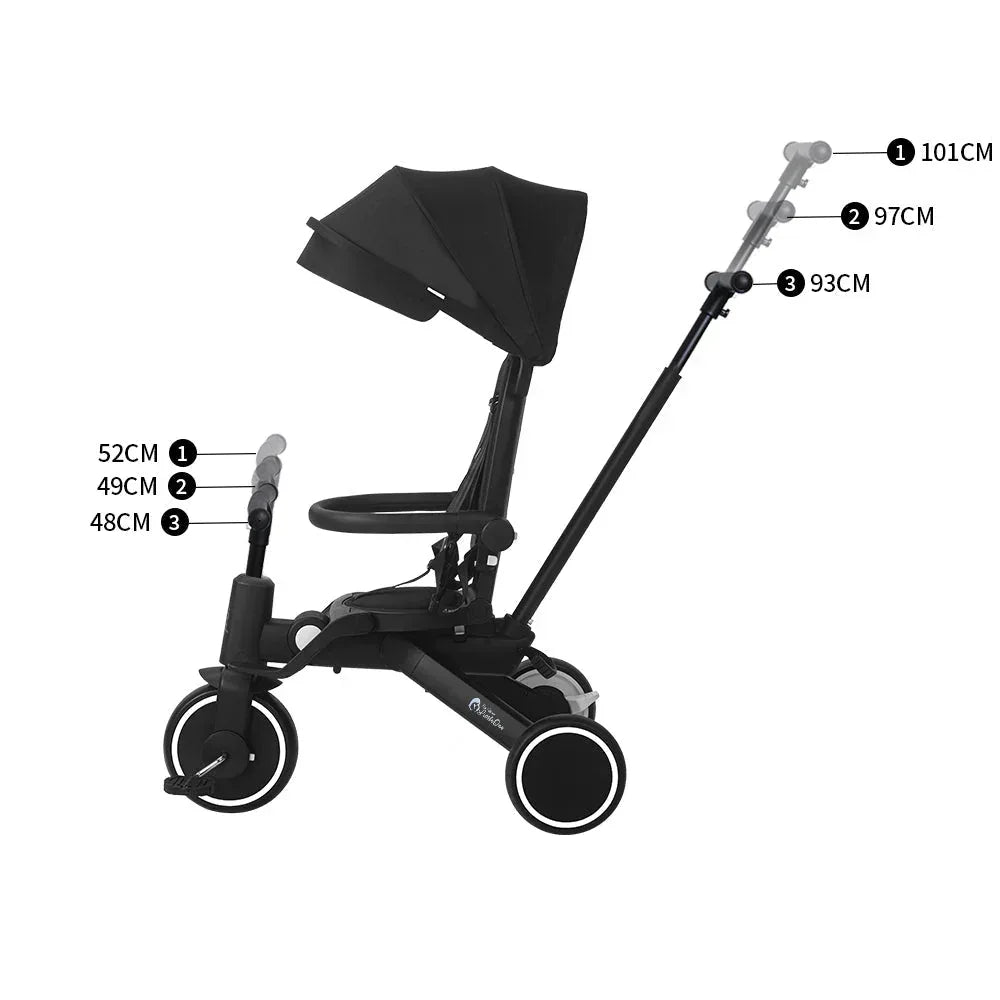 foryourlittleone-xplor-foldable-trike-jet-black-2025-229003 - Bobobiy