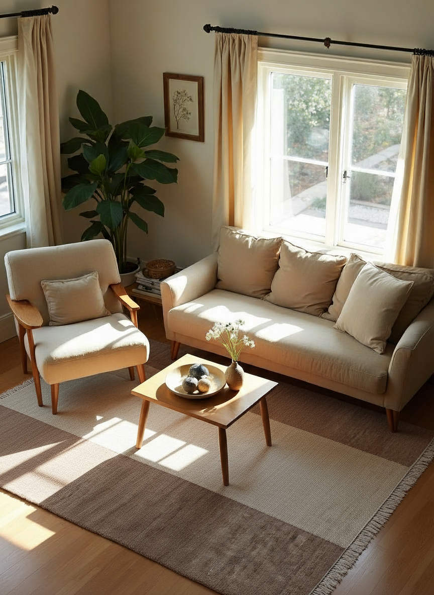 Striae Flatweave Rug - 244 x 153 cm - Handmade