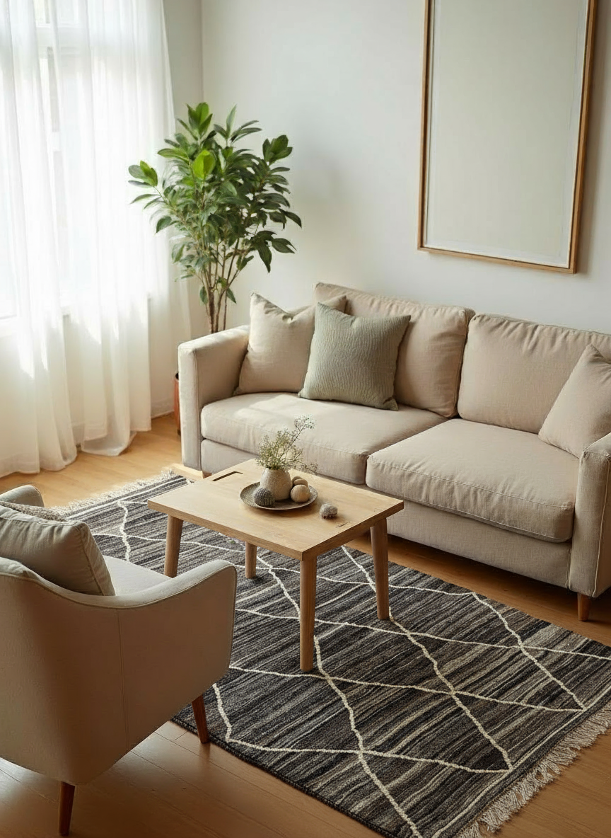 Zarifa Flatweave Rug - 183 x 132 cm - Handmade