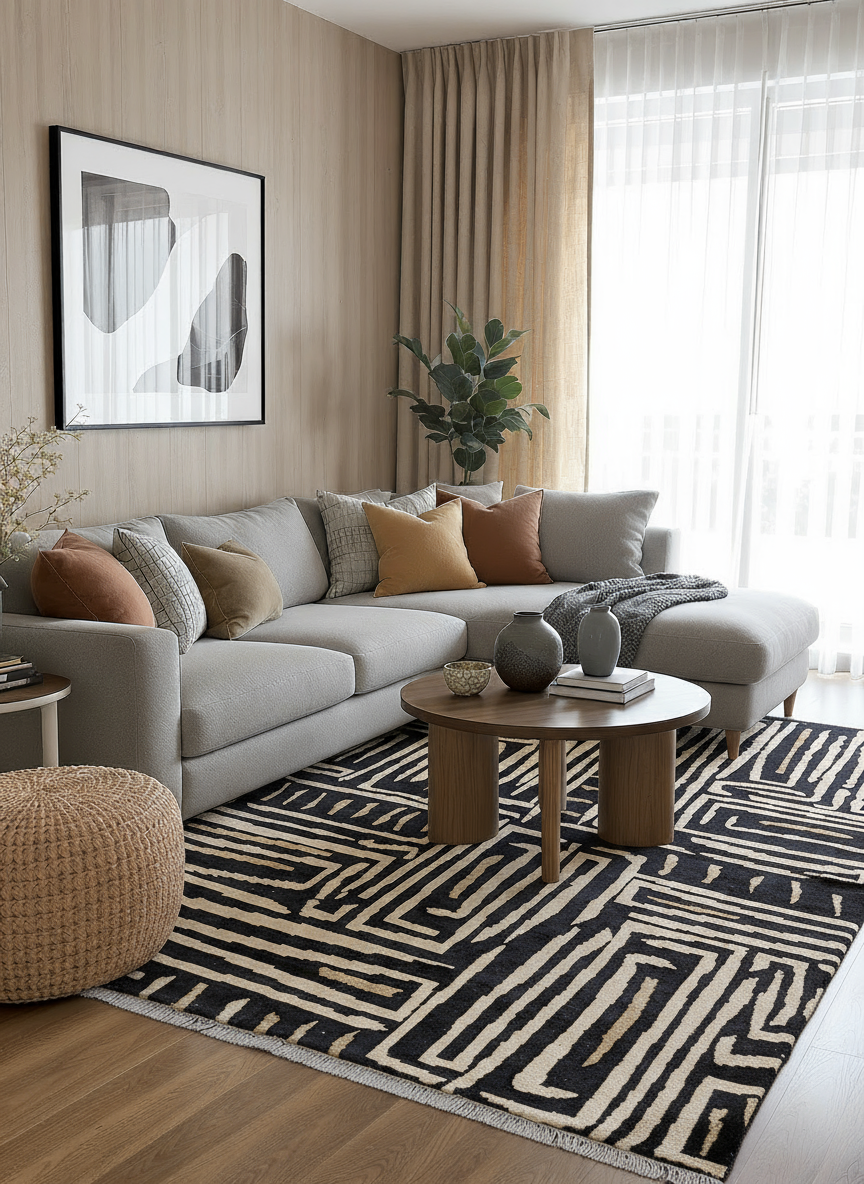 Zulu Hand Knotted Rug - 278 x 244 cm - Handmade