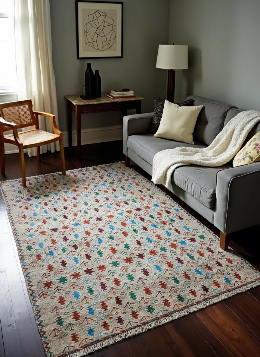 Tangerine Hand Knotted Rug - 278 x 199 cm - Handmade