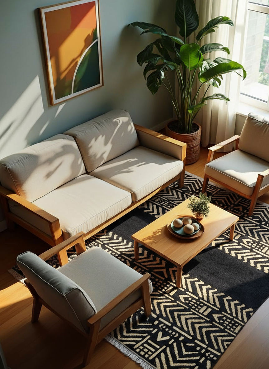 Dinka Hand Knotted Rug - 278 x 253 cm - Handmade