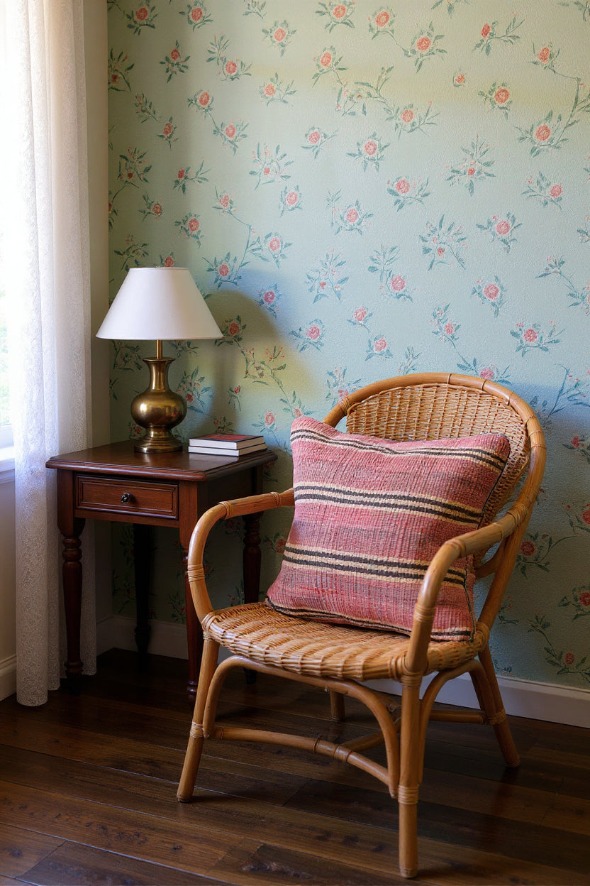 Turkish Kilim Vintage Cushion Cover - 40 x 40 cm - Handmade