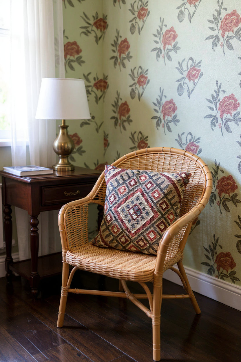 Turkish Kilim Vintage Cushion Cover - 40 x 40 cm - Handmade