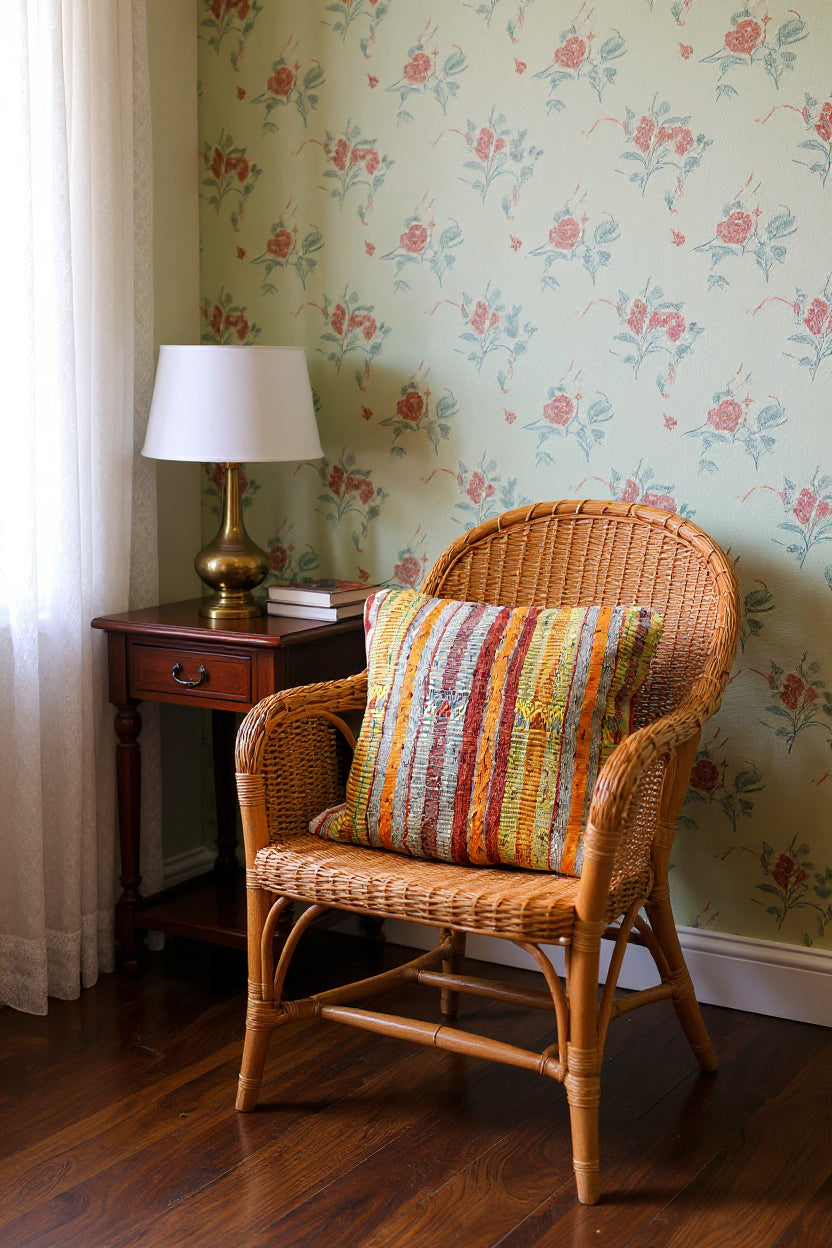 Turkish Kilim Vintage Cushion Cover - 40 x 40 cm - Handmade