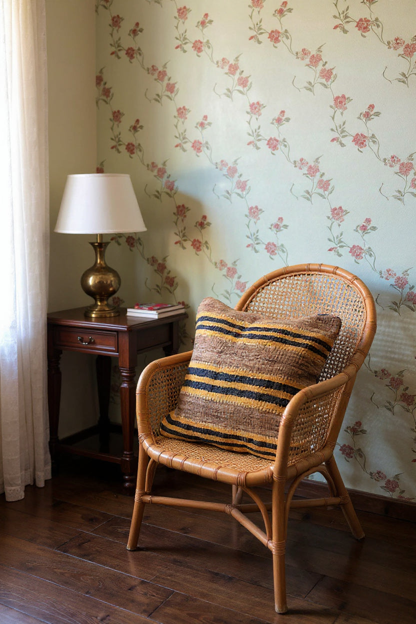 Turkish Kilim Vintage Cushion Cover - 40 x 40 cm - Handmade