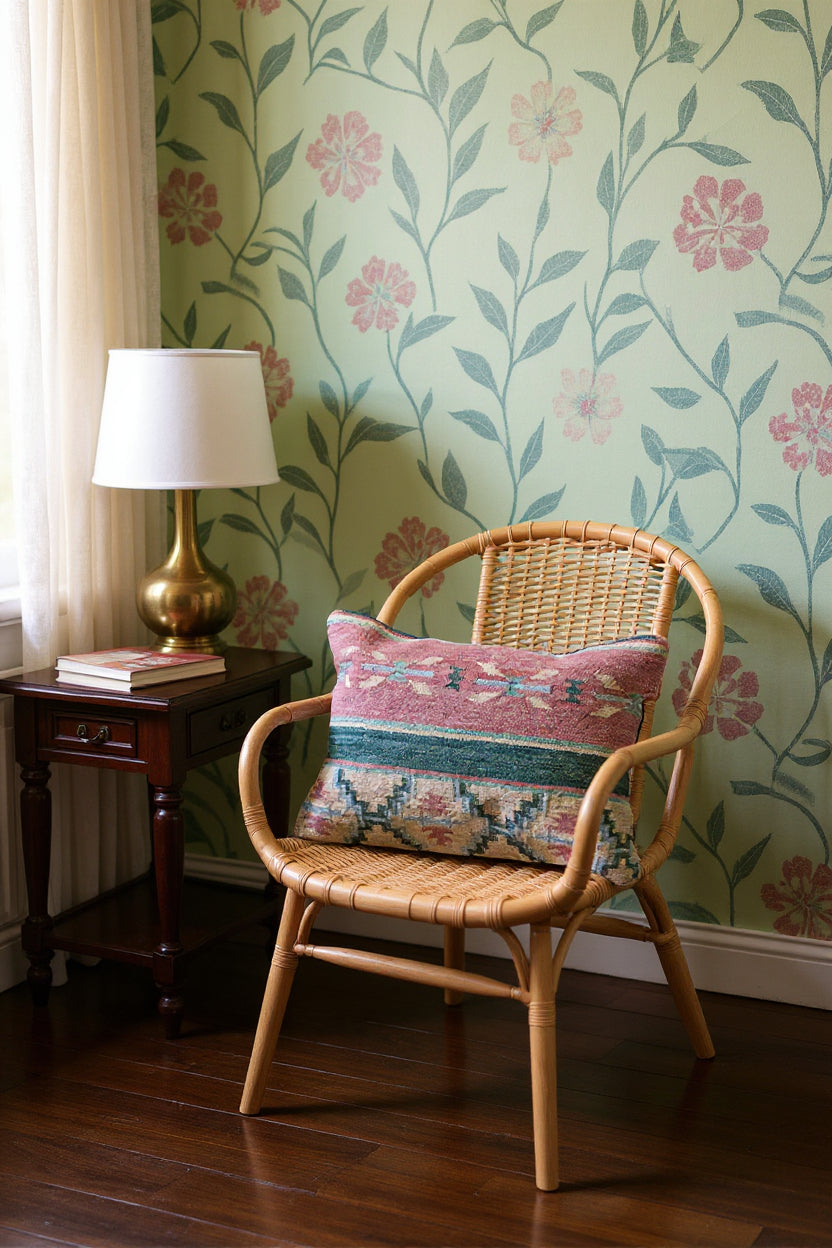 Turkish Kilim Vintage Cushion Cover - 58 x 40 cm - Handmade