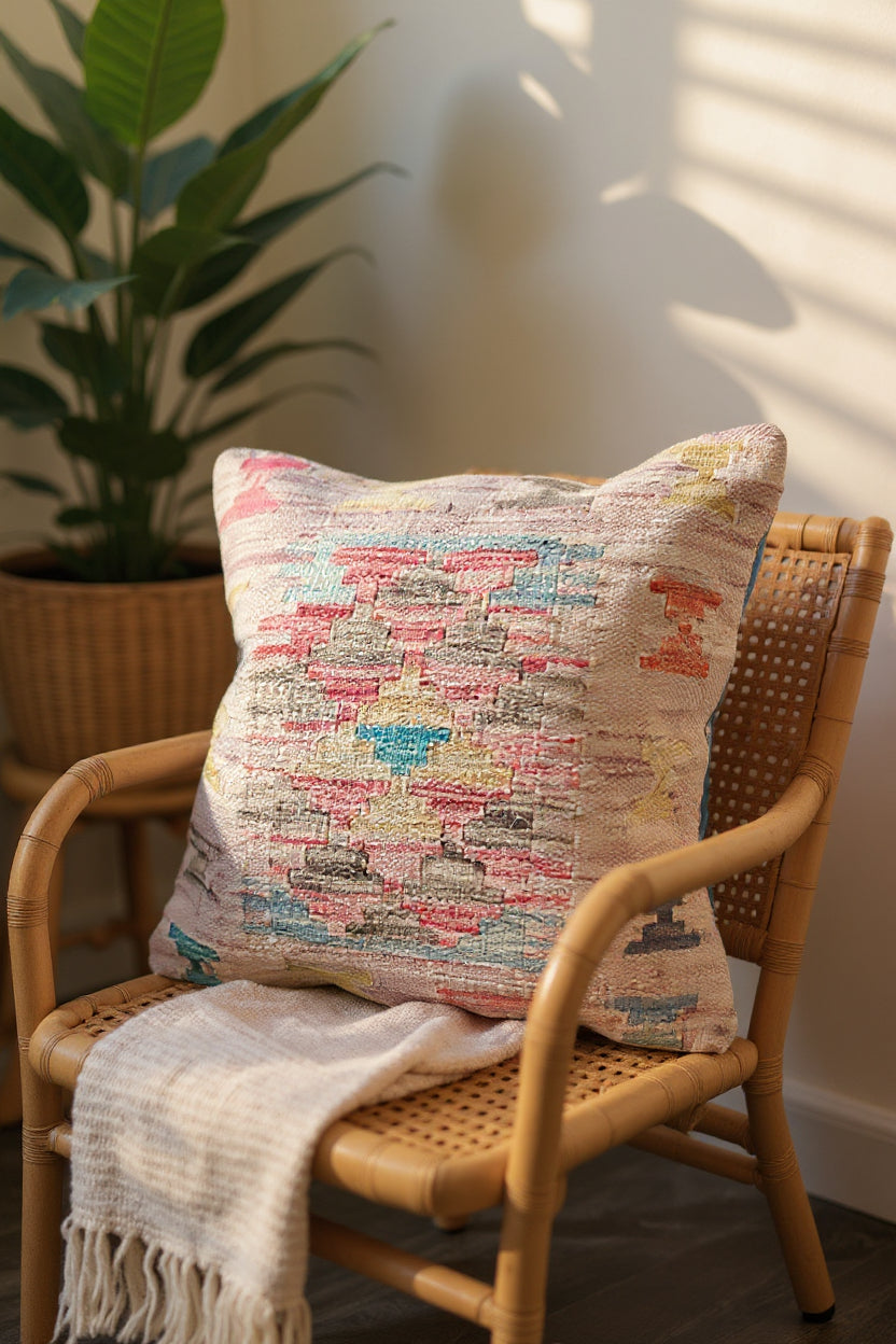 Afghan Kilim Cushion Cover - 45 x 45 cm - Handmade