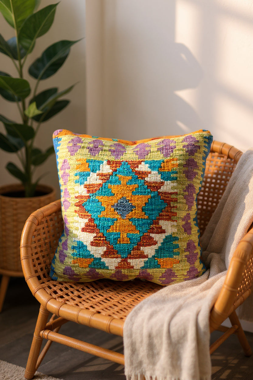 Afghan Kilim Cushion Cover - 45 x 45 cm - Handmade