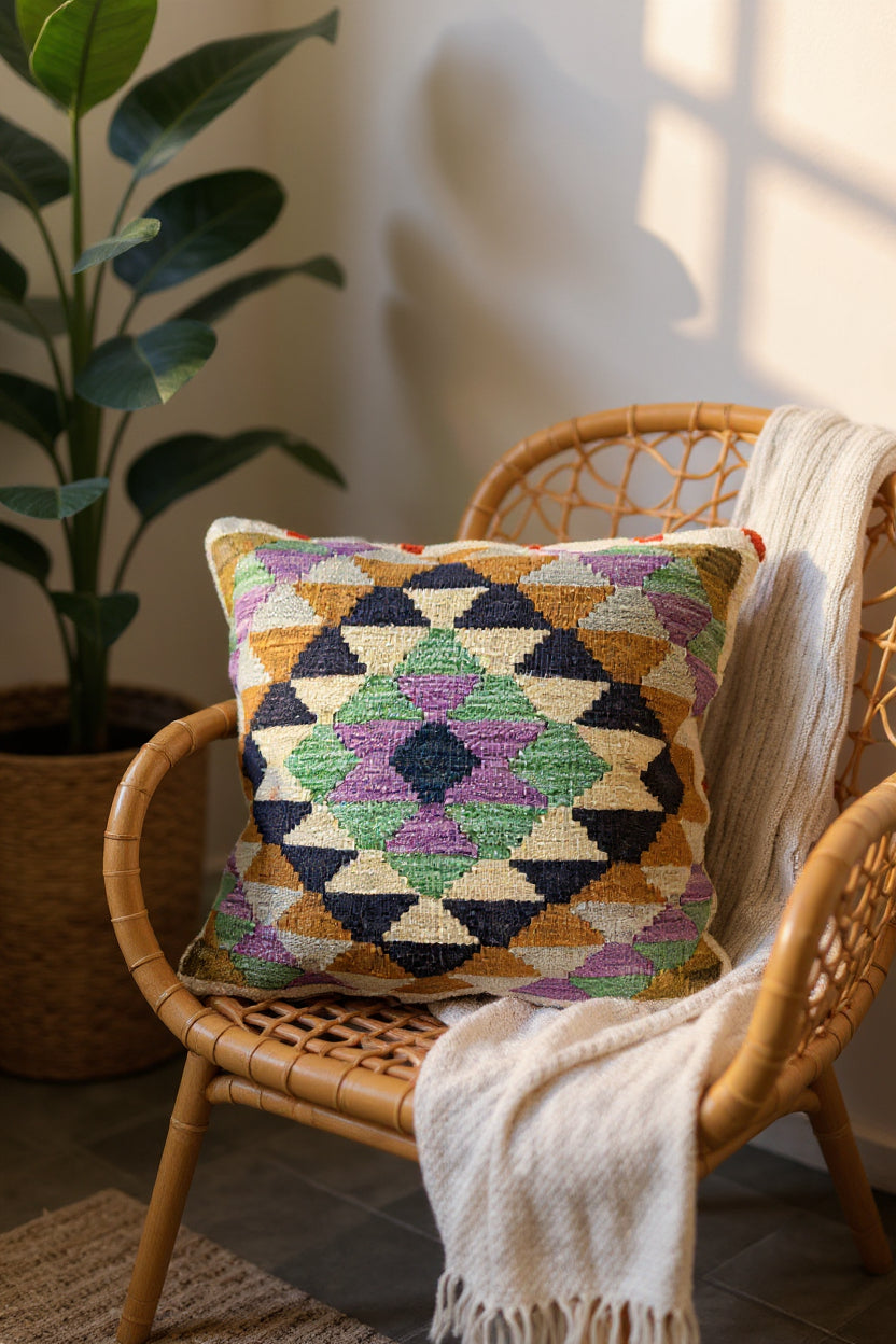 Afghan Kilim Cushion Cover - 45 x 45 cm - Handmade