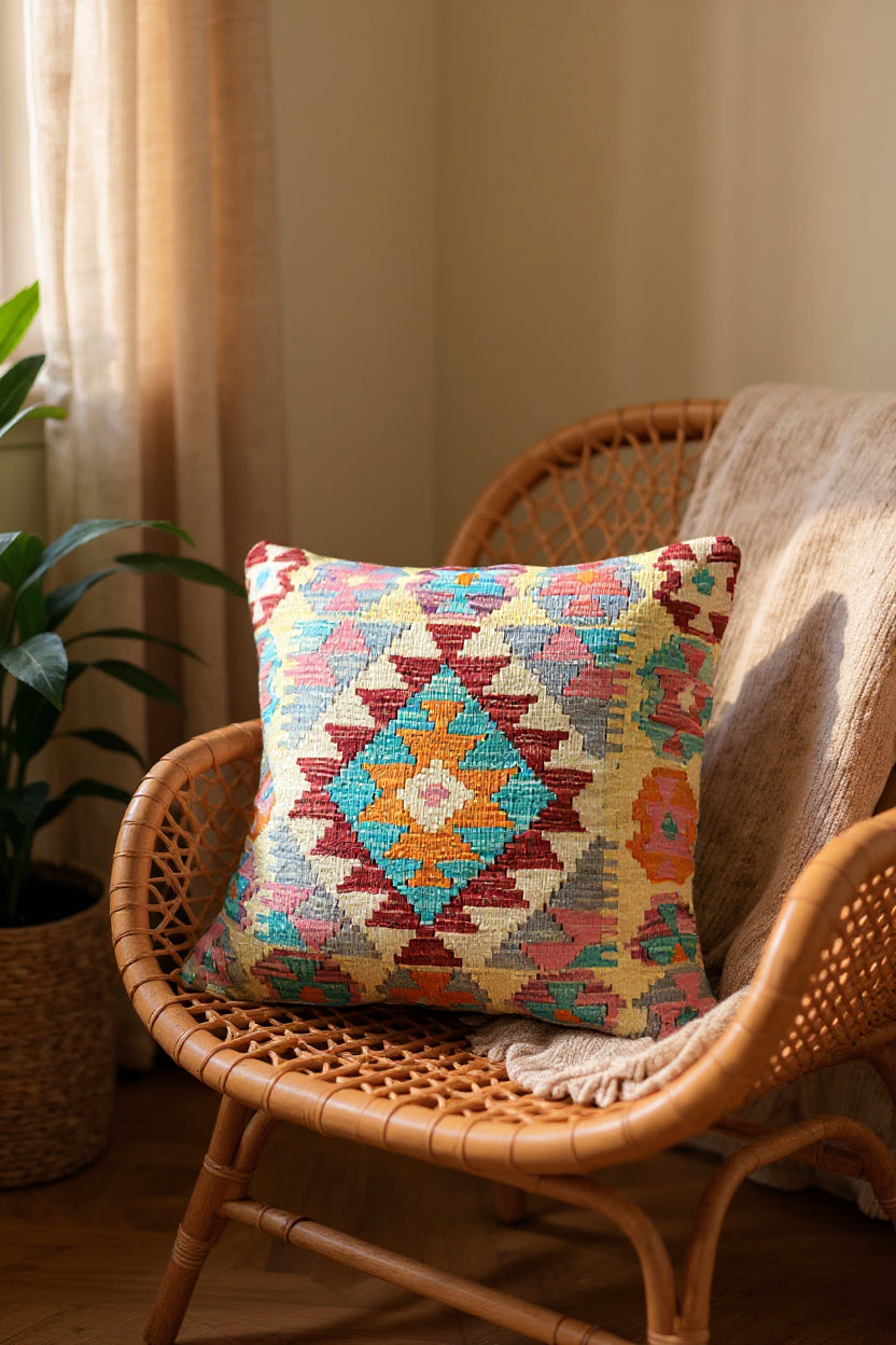 Afghan Kilim Cushion Cover - 45 x 45 cm - Handmade
