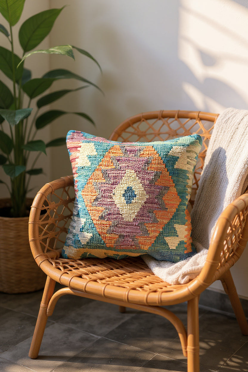 Afghan Kilim Cushion Cover - 45 x 45 cm - Handmade