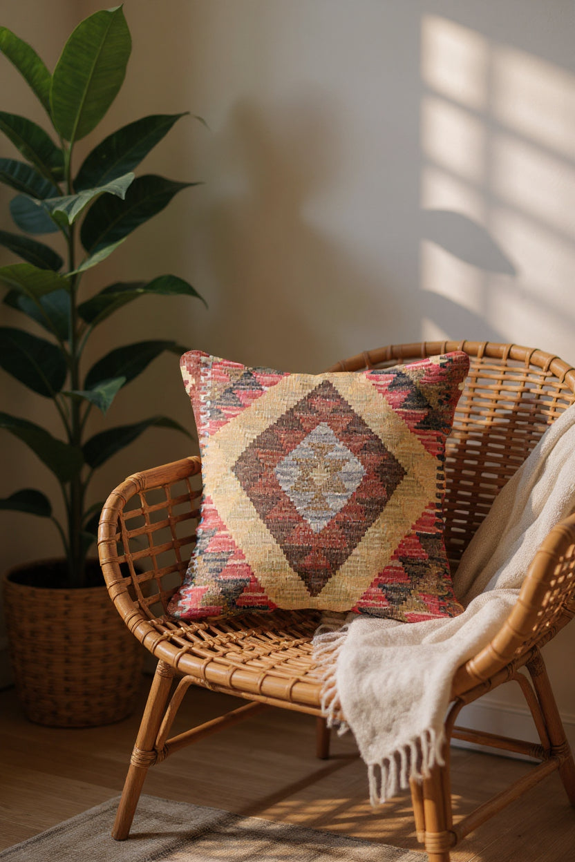 Afghan Kilim Cushion Cover - 45 x 45 cm - Handmade