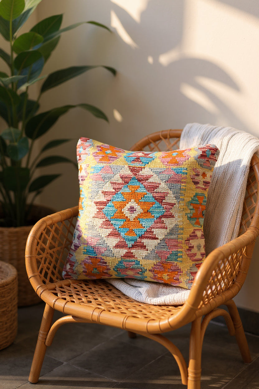 Afghan Kilim Cushion Cover - 45 x 45 cm - Handmade