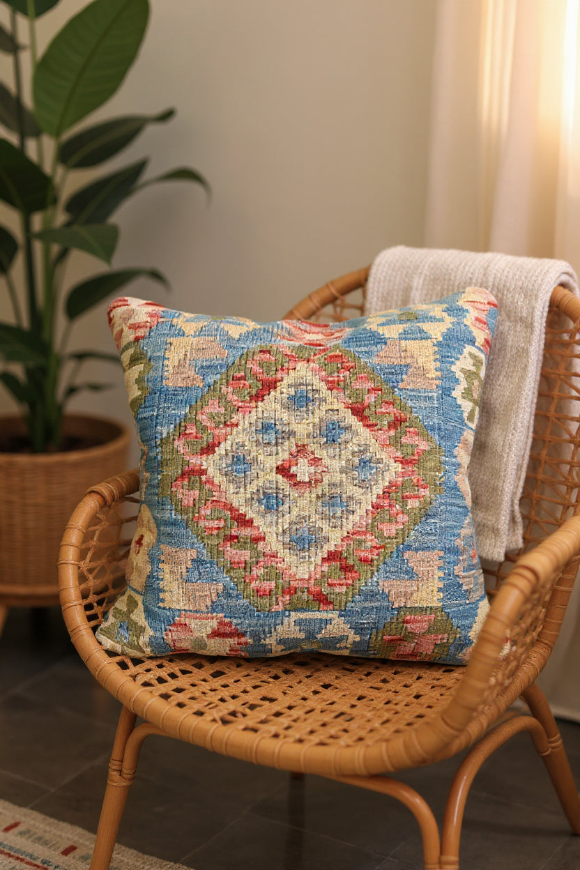 Afghan Kilim Cushion Cover - 45 x 45 cm - Handmade