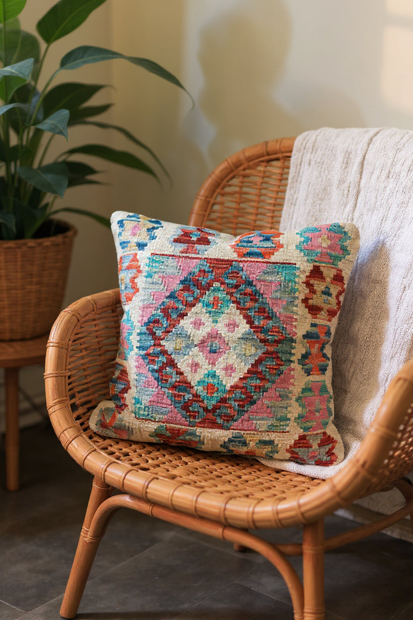 Afghan Kilim Cushion Cover - 45 x 45 cm - Handmade