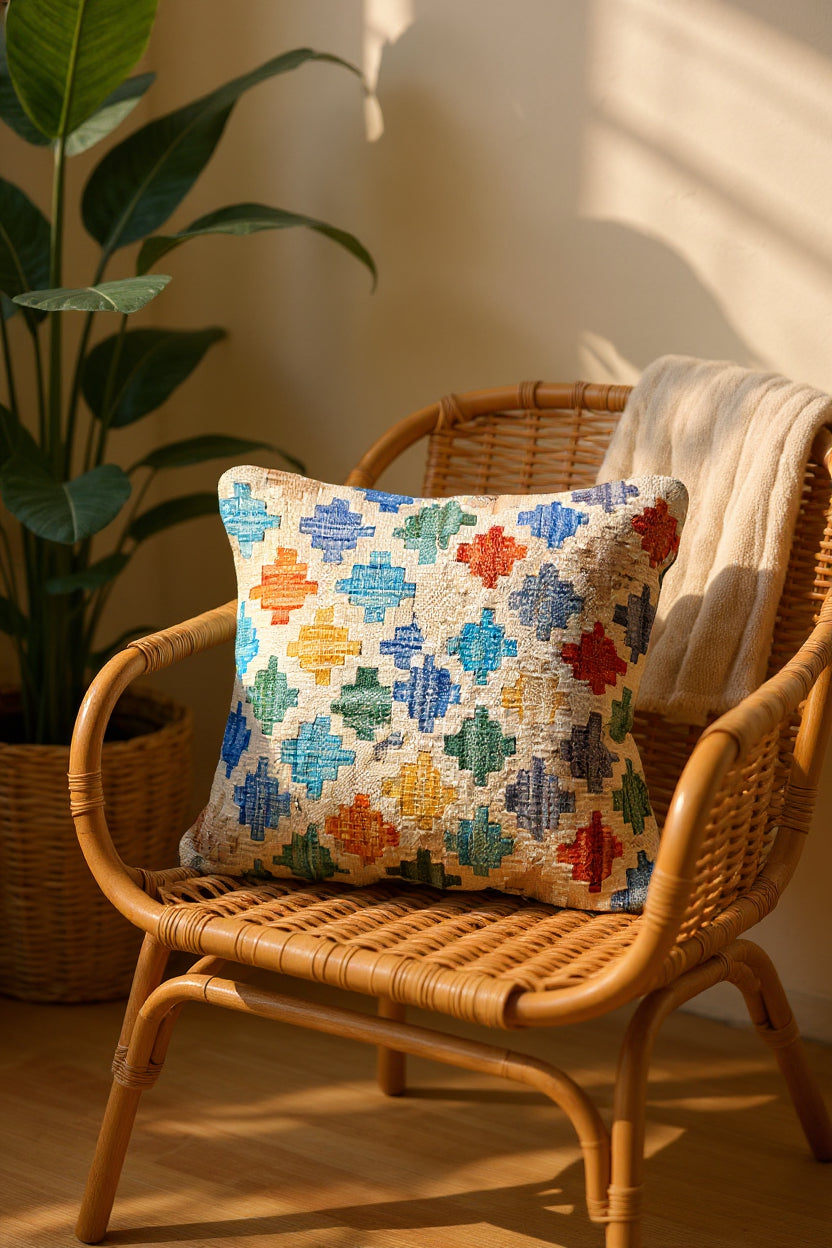 Afghan Kilim Cushion Cover - 46 x 46 cm - Handmade