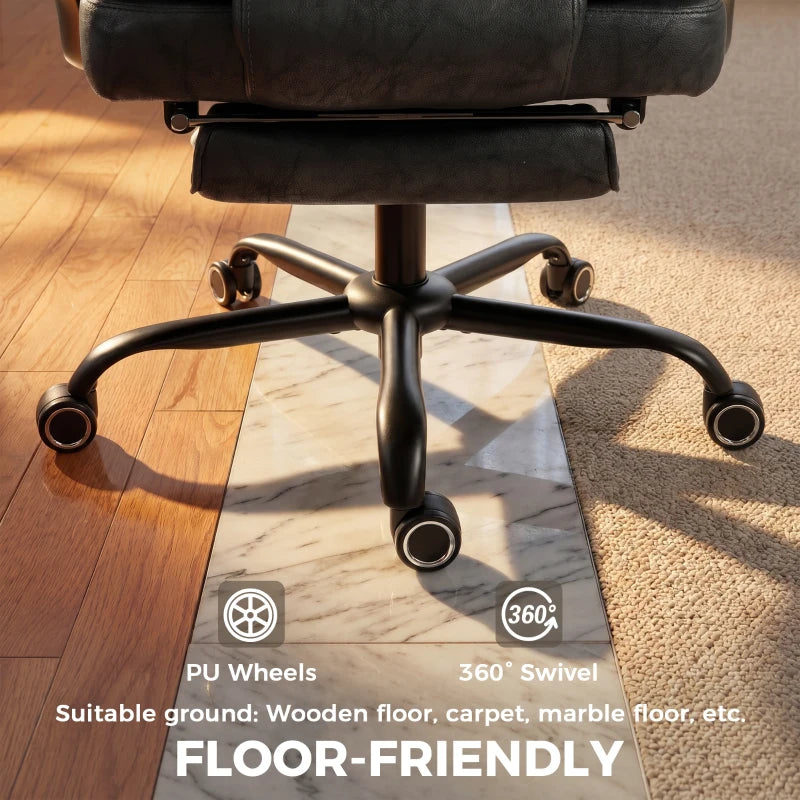 Black office chair base with five-star stand and PU swivel wheels