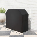 Black grill cover with dimensions shown: 147 cm width and 61 cm depth, 120 cm height.
