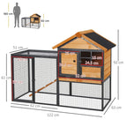 Guinea pig hutch size diagram with raised wooden house and wire enclosure