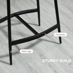 Grey bar stool with black steel frame and cross footrest