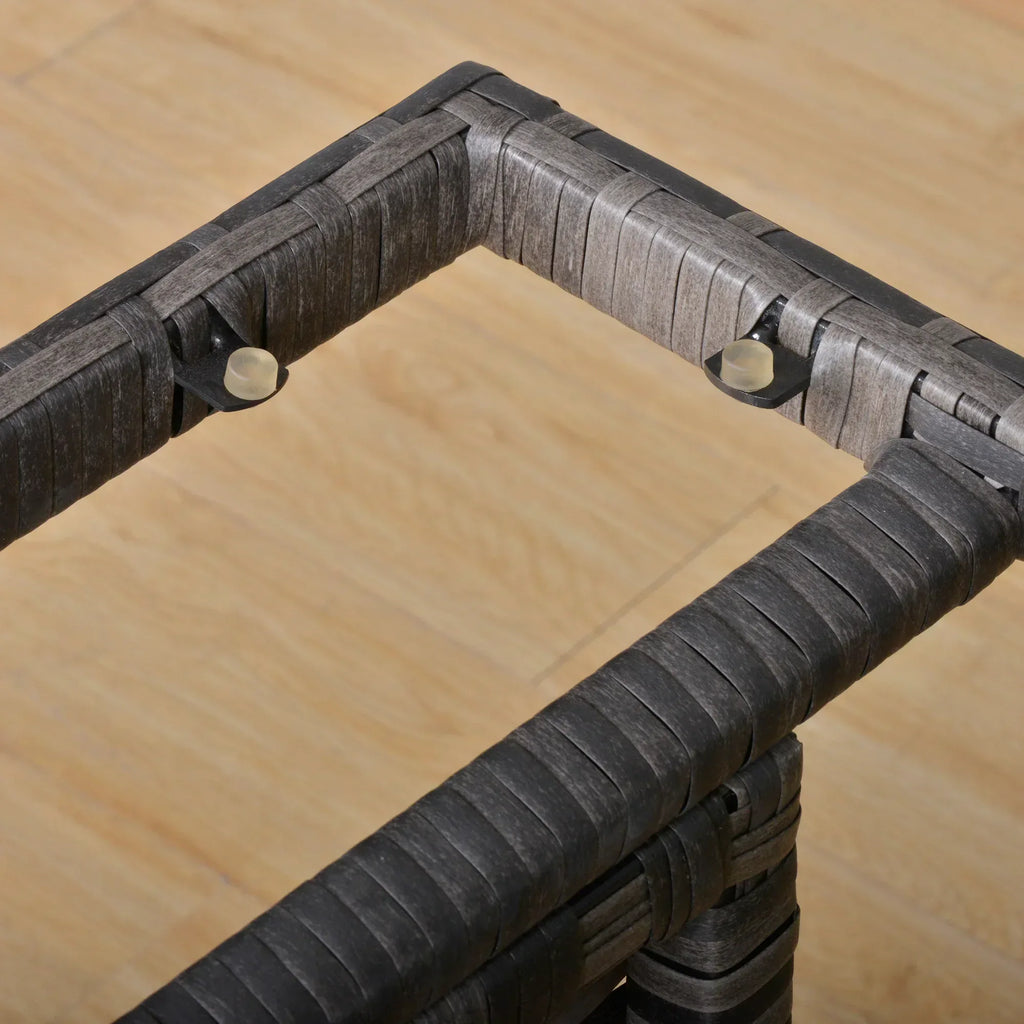 8 Seater Patio wicker Sofa Set ,Outdoor Couch with Table & Cushions, Grey - Bobobiy