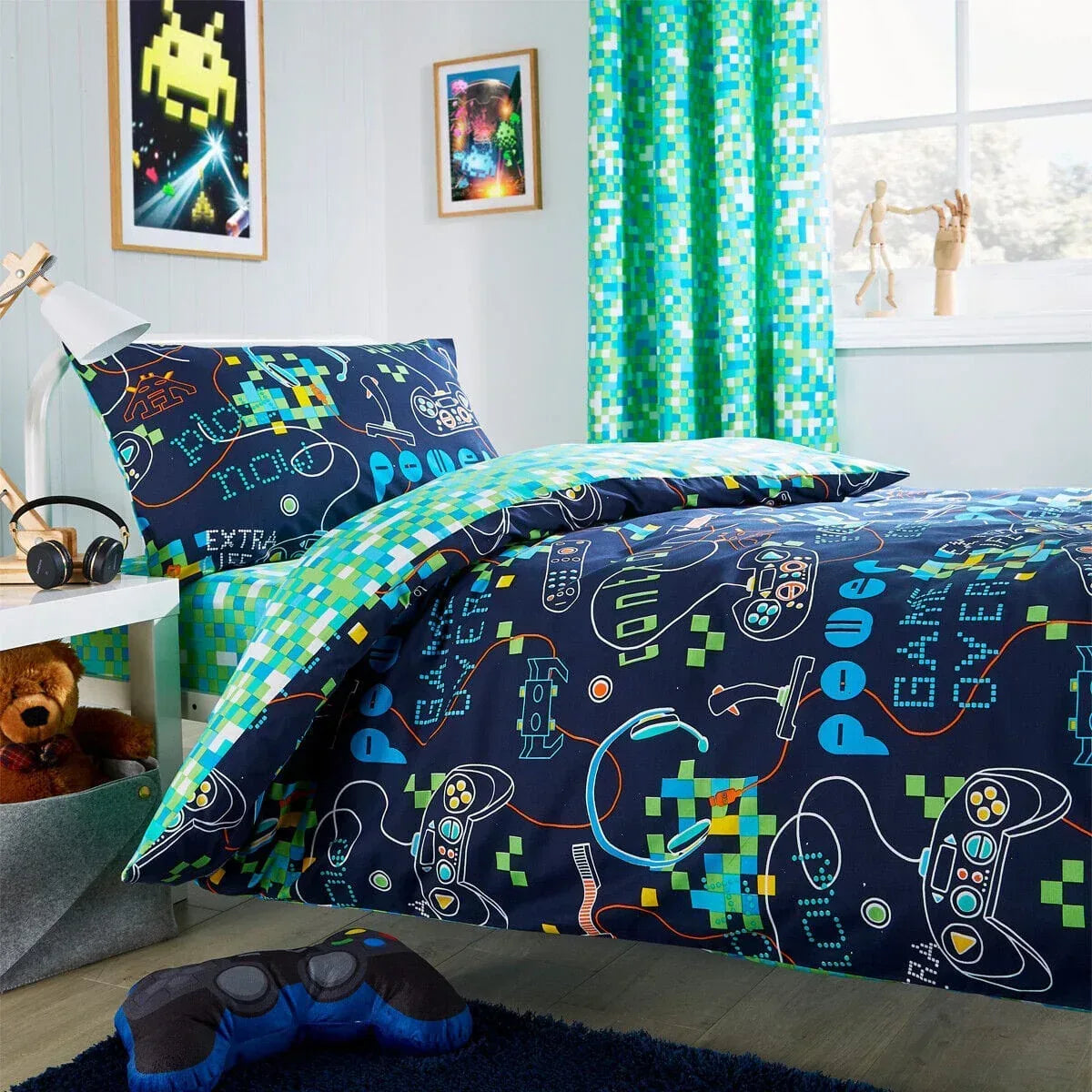 gamer-kids-duvet-cover-set-durable-cotton-blend-bedding-with-pillowcases-for-boys-and-girls-vibrant-bedroom-decor-by-olivia-rocco-single-duvet-set-duvet-cover-715644549 - Bobobiy