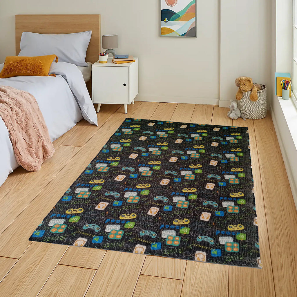 Gamer Printed Rug Modern Non-Slip Soft Durable Floor Rug for Living Room Bedroom Hallway & Office