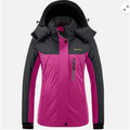 Womens Ski Jacket Waterproof Winter Fleece Lining Coat, Pink Size L GEMYSE
