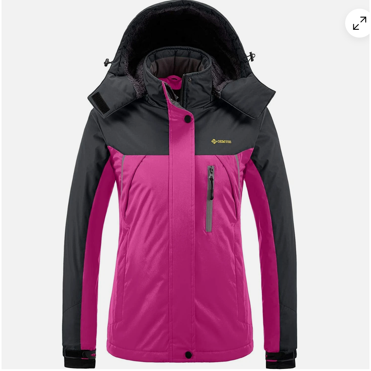 Womens Ski Jacket Waterproof Winter Fleece Lining Coat, Pink Size L GEMYSE